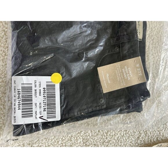 Madewell Curvy 10" High-Rise Skinny Jeans in Black Frost Women Size 27T - Picture 14 of 14
